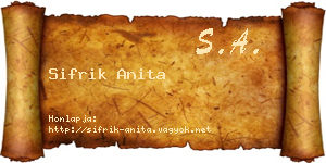 Sifrik Anita névjegykártya