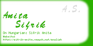 anita sifrik business card